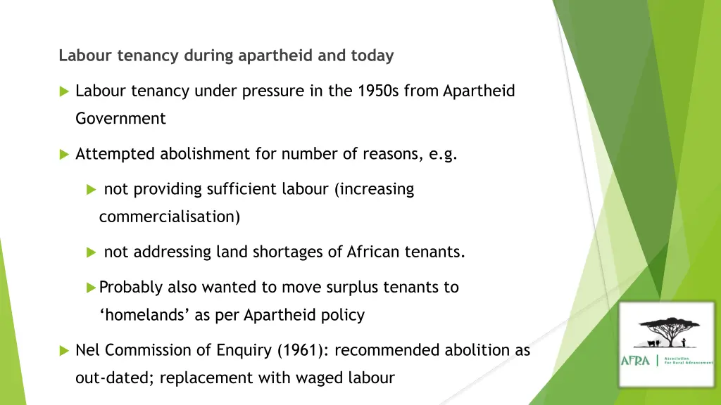 labour tenancy during apartheid and today