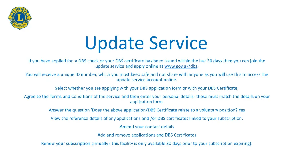 update service