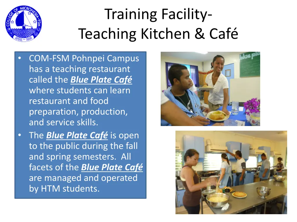 training facility teaching kitchen caf