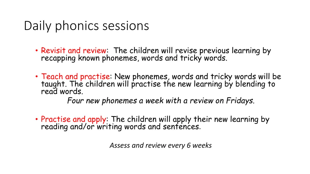 daily phonics sessions