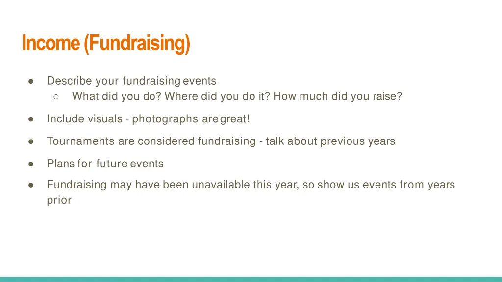 income fundraising