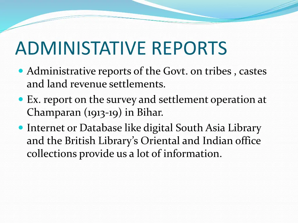 administative reports