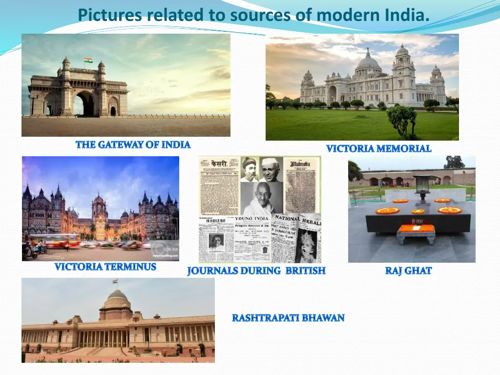 pictures related to sources of modern india