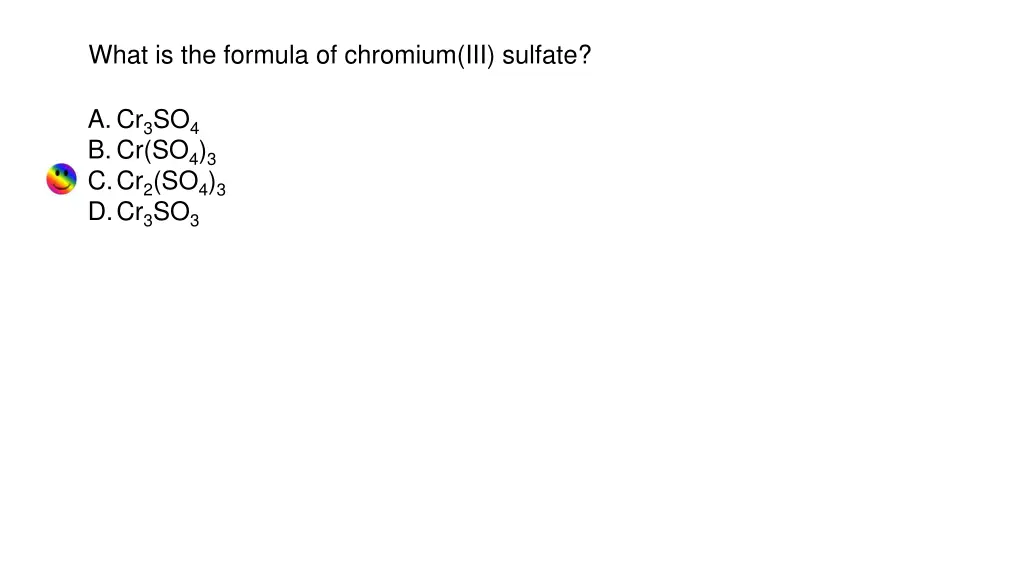 what is the formula of chromium iii sulfate