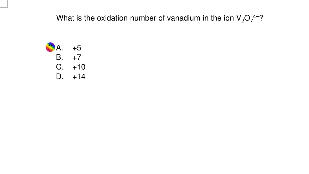 what is the oxidation number of vanadium