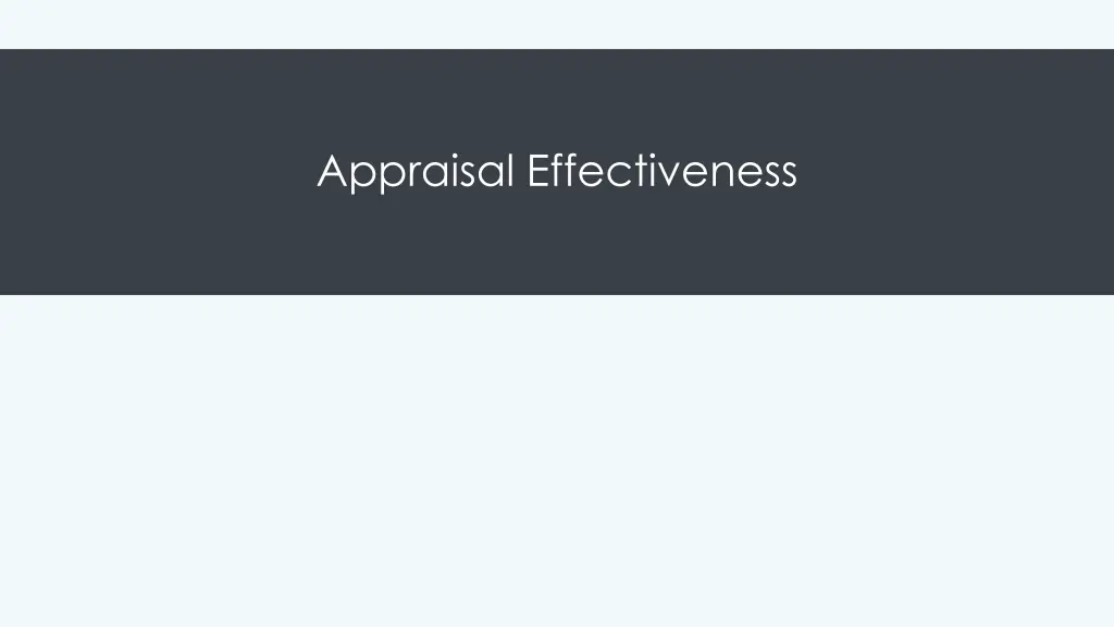 appraisal effectiveness