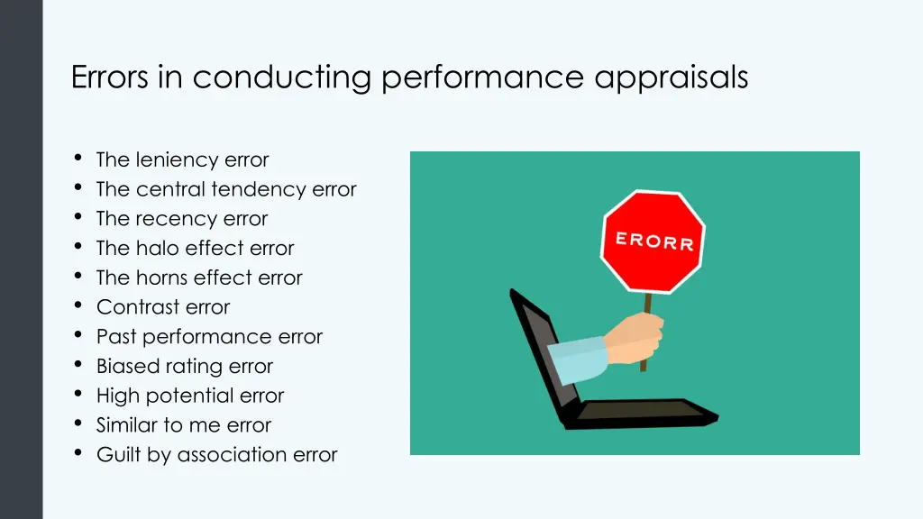 errors in conducting performance appraisals