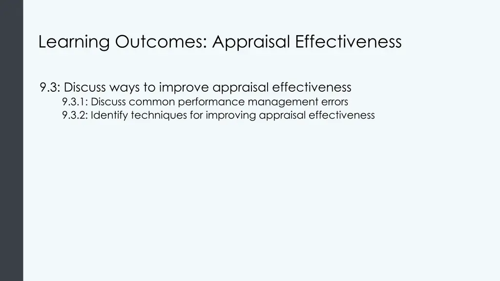 learning outcomes appraisal effectiveness