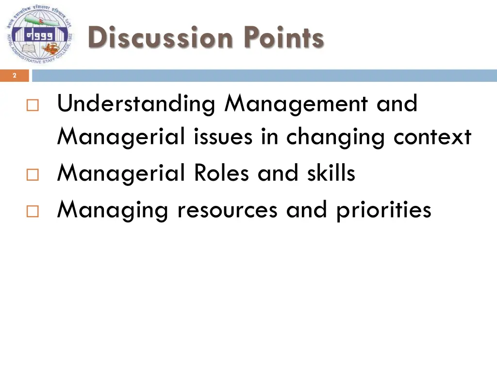 discussion points