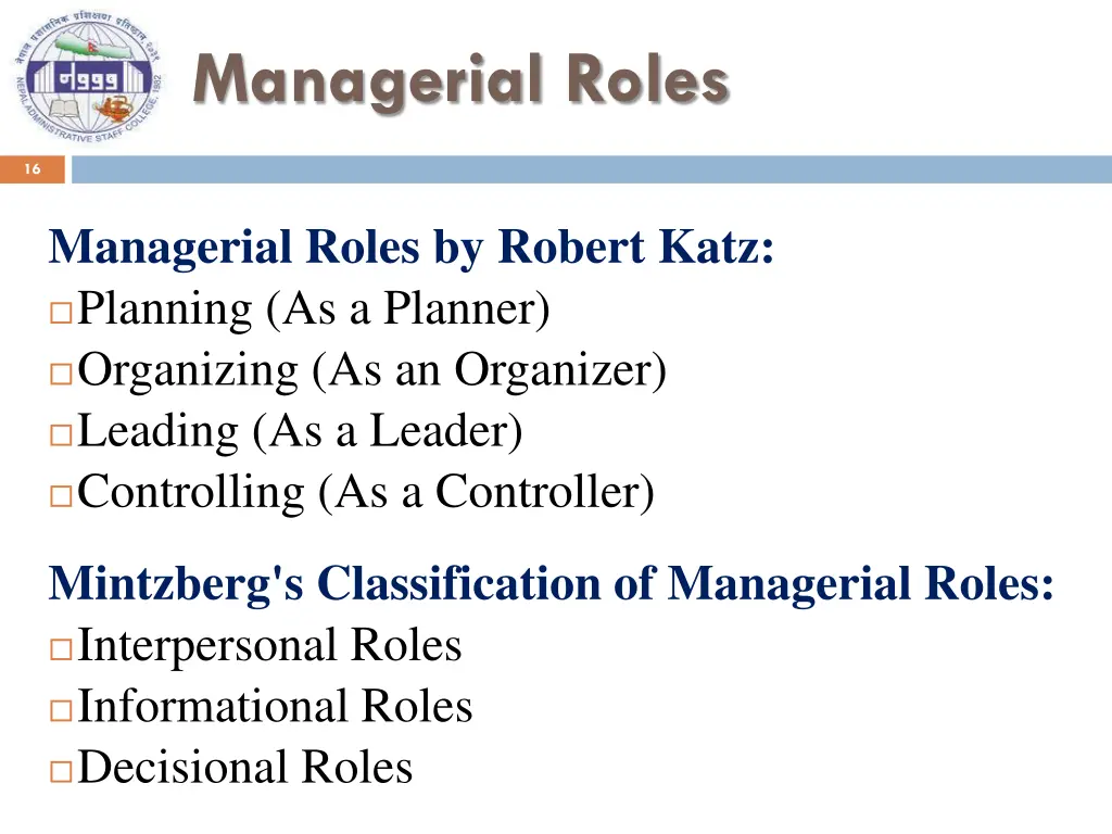 managerial roles