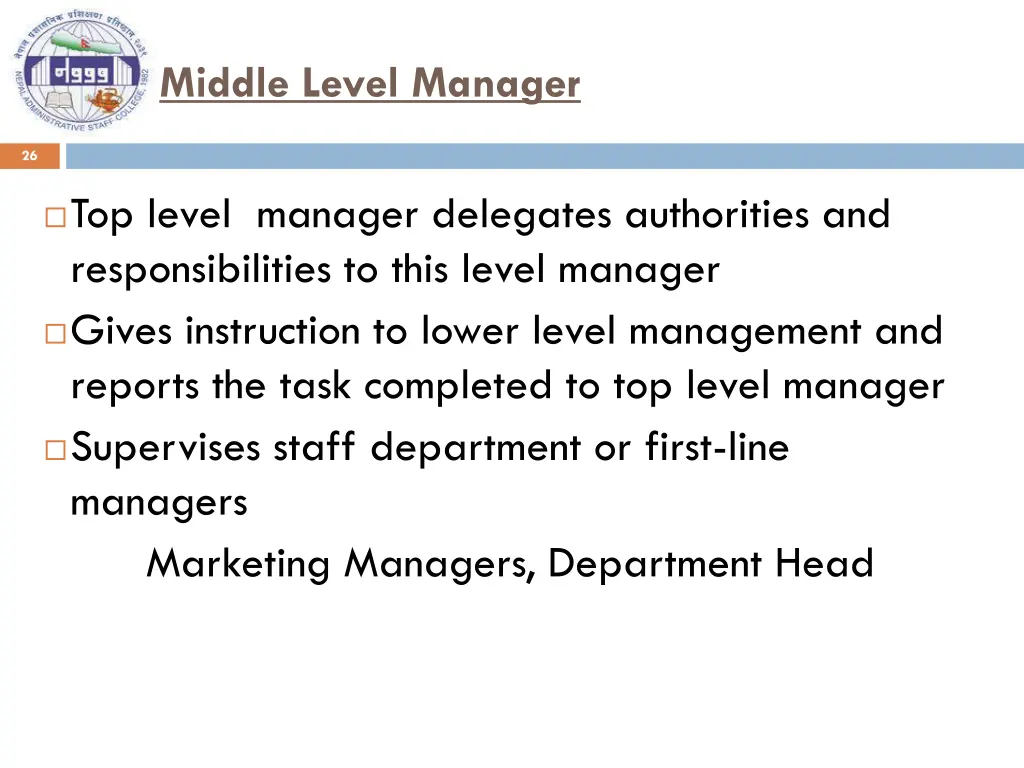 middle level manager