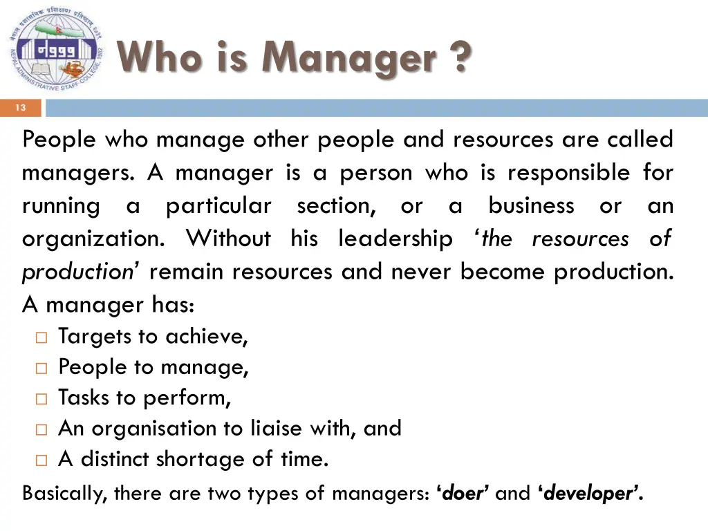 who is manager