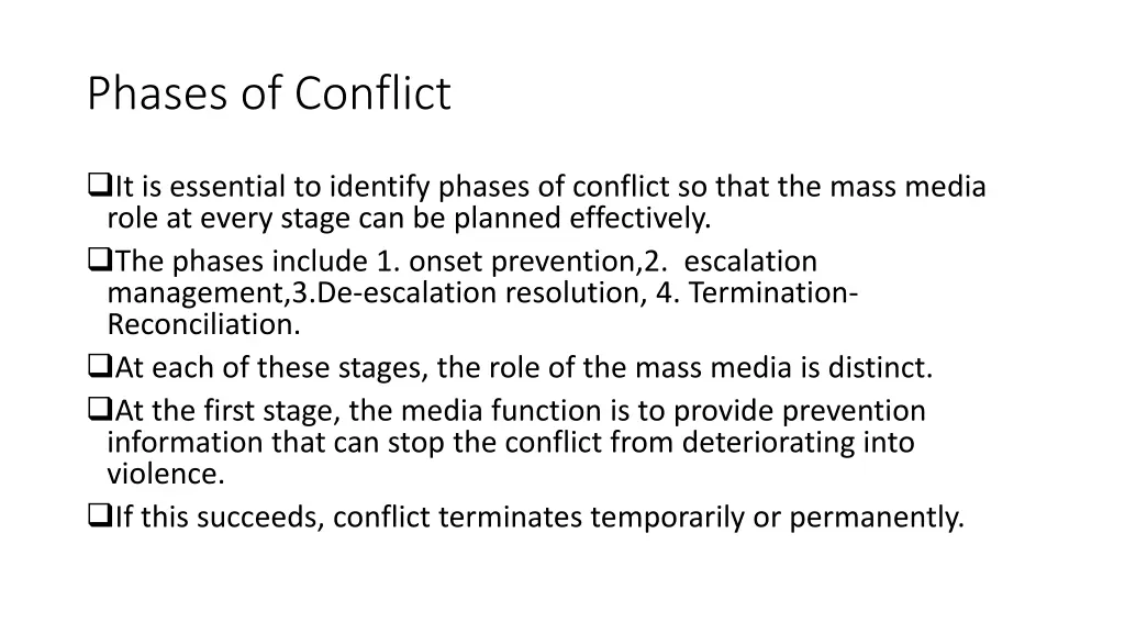 phases of conflict