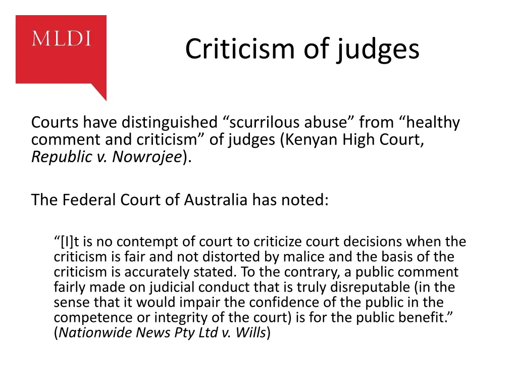 criticism of judges