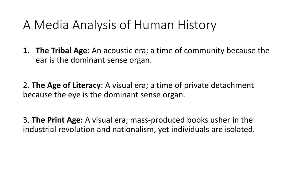 a media analysis of human history