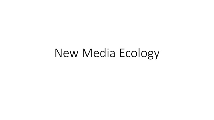 new media ecology