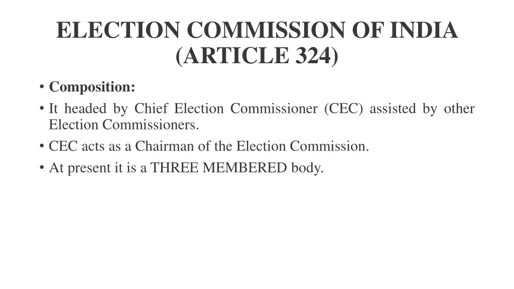 election commission of india article 324