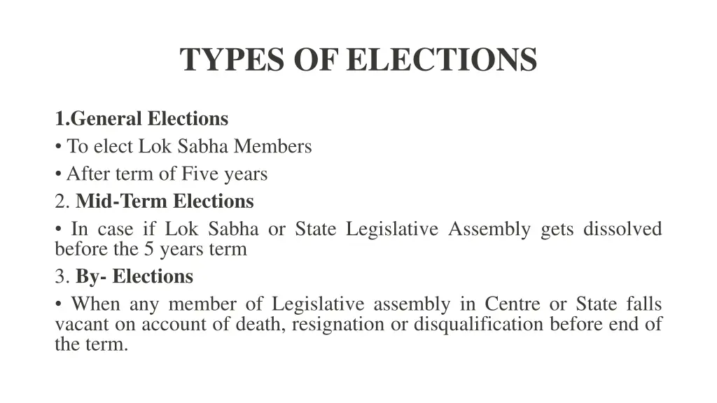 types of elections