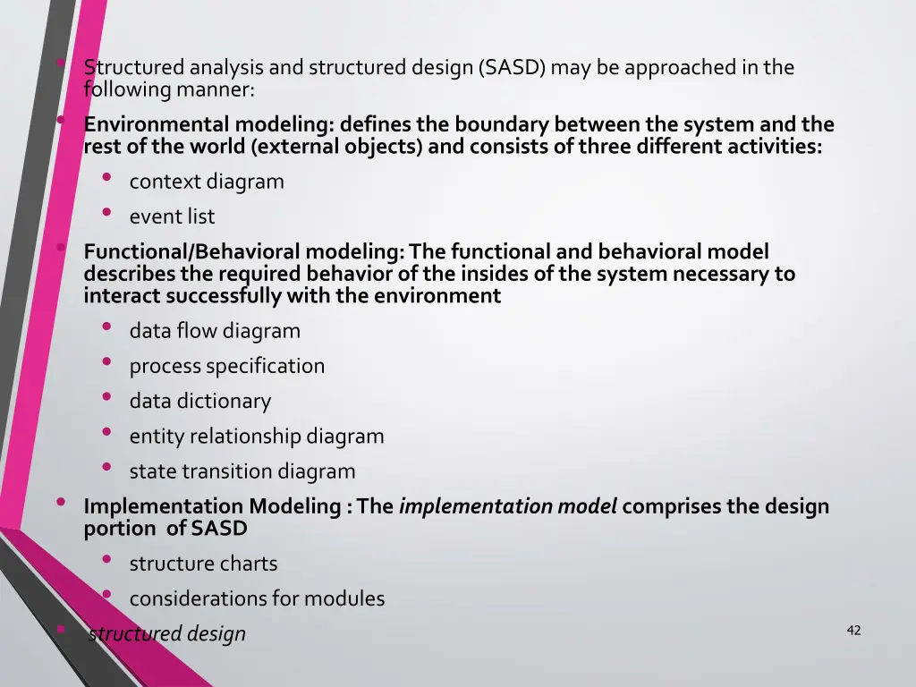 structured analysis and structured design sasd