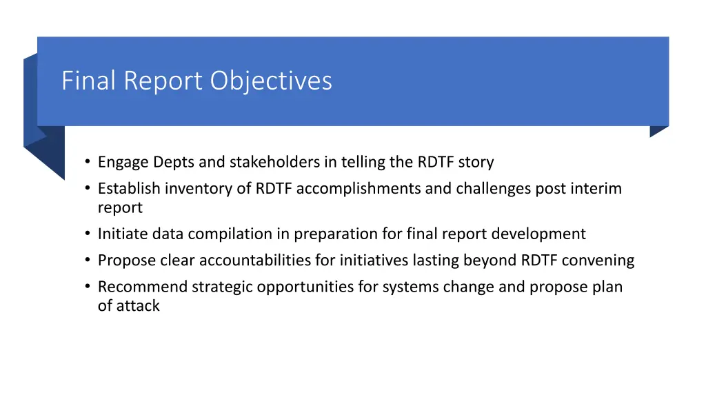 final report objectives