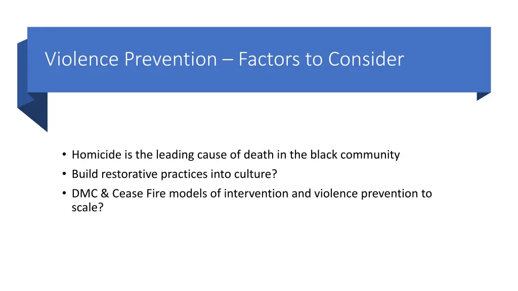 violence prevention factors to consider