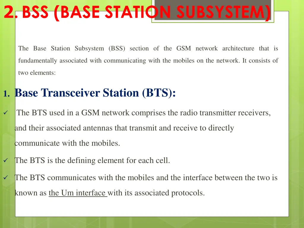 2 bss base station subsystem