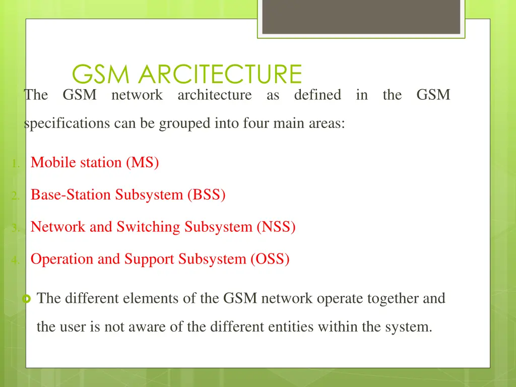 gsm arcitecture 1