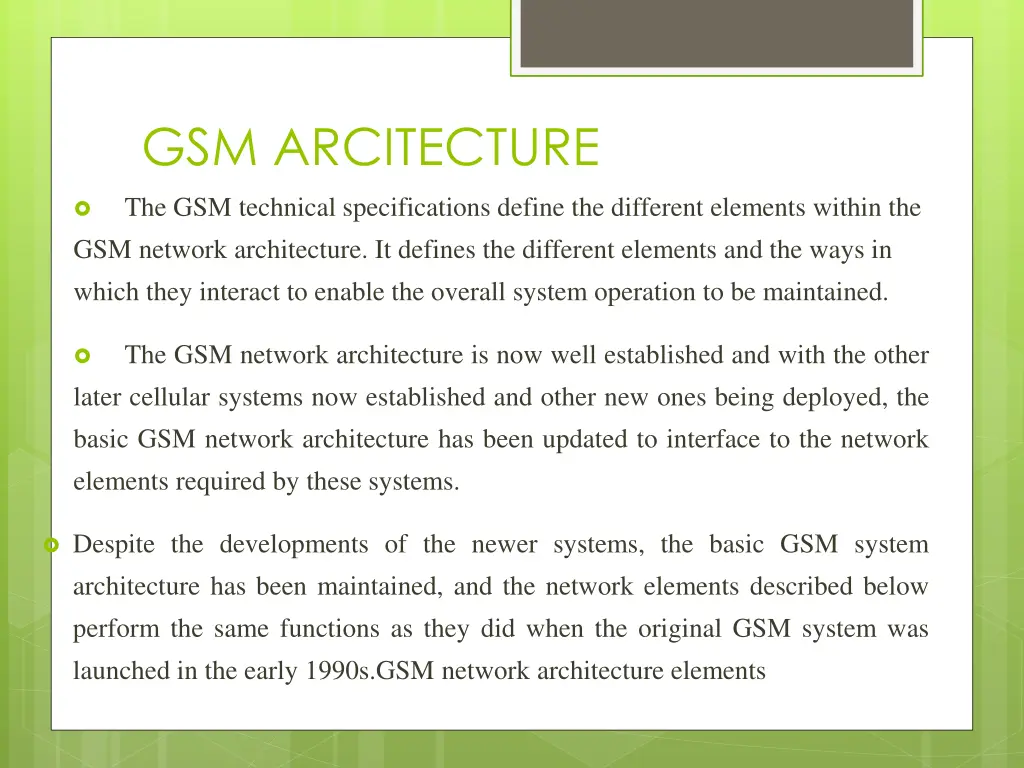 gsm arcitecture