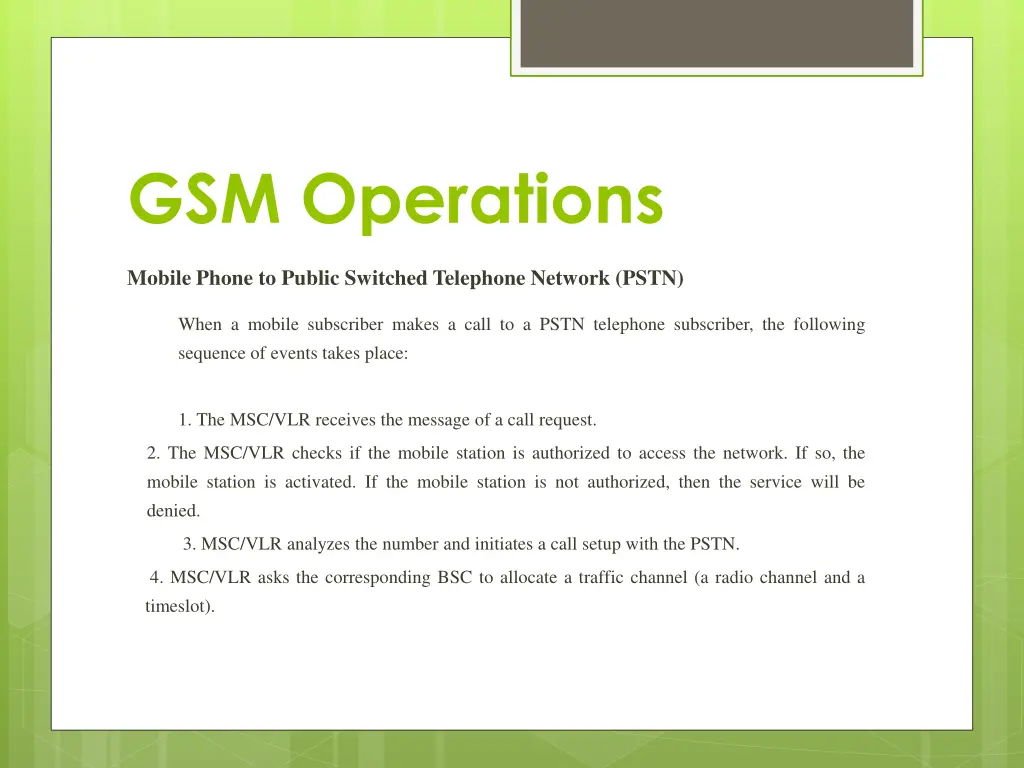 gsm operations