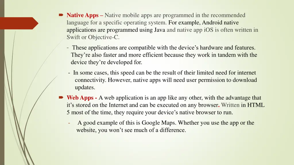 native apps native mobile apps are programmed