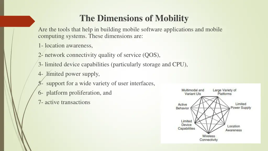 the dimensions of mobility are the tools that