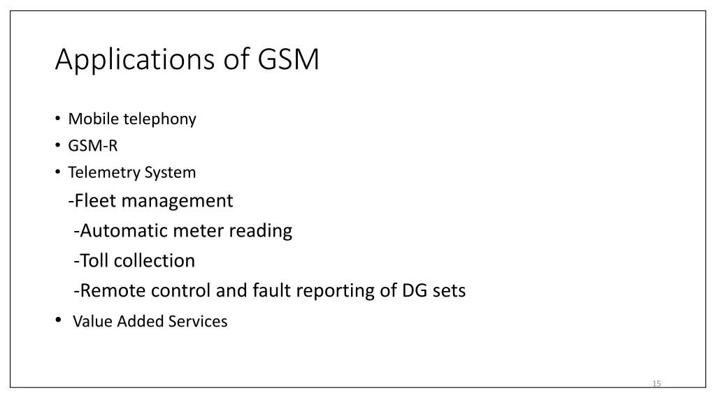 applications of gsm