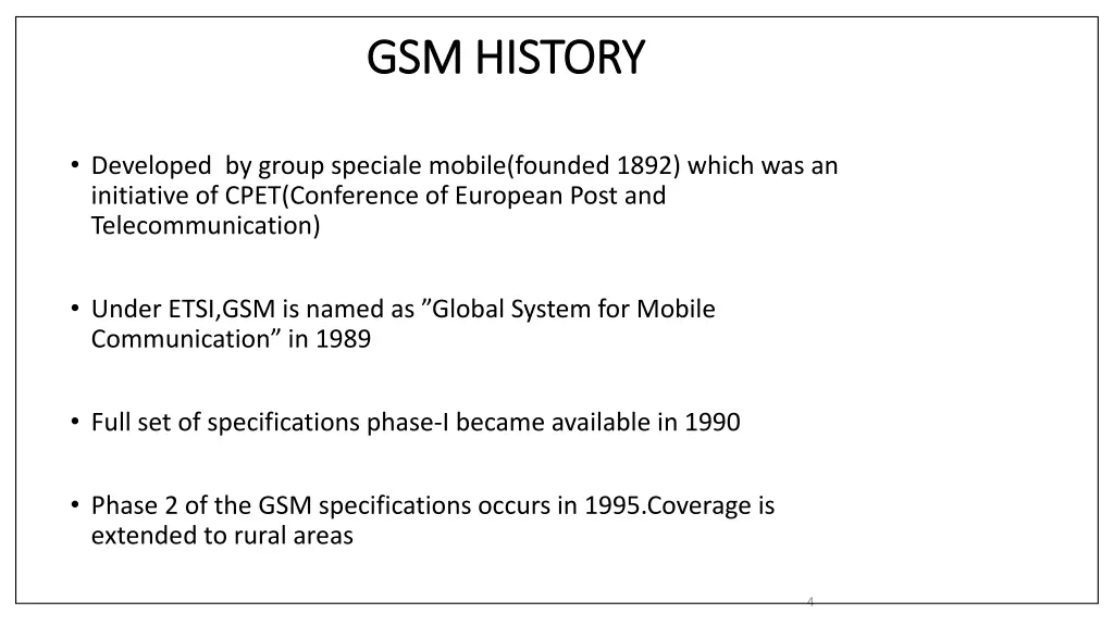 gsm history gsm history