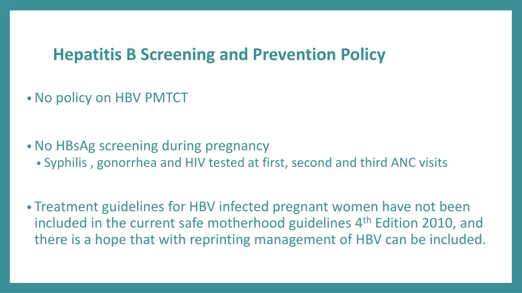 hepatitis b screening and prevention policy