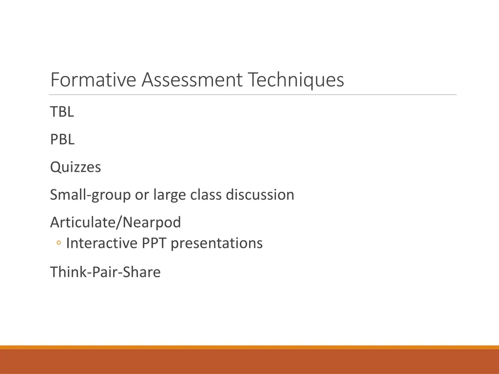 formative assessment techniques