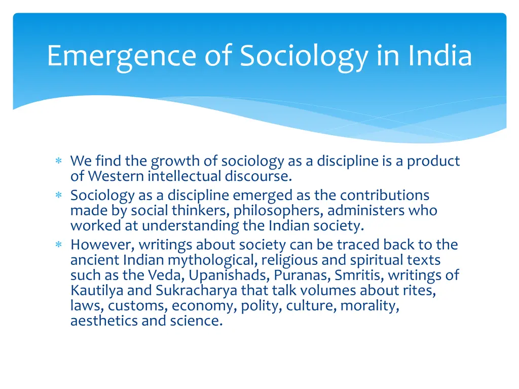 emergence of sociology in india