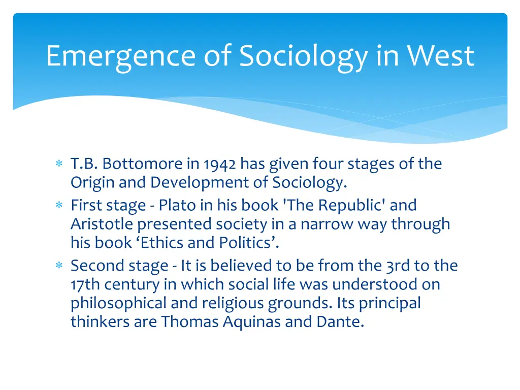 emergence of sociology in west