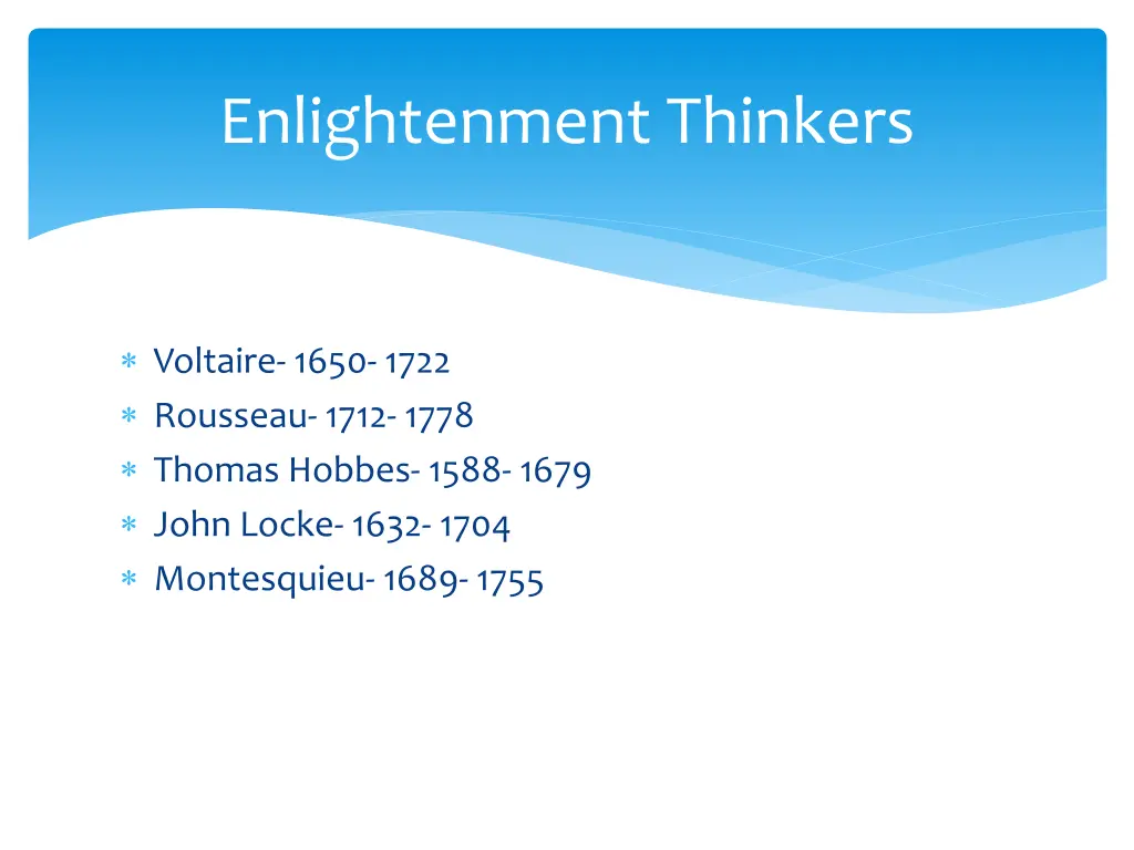 enlightenment thinkers