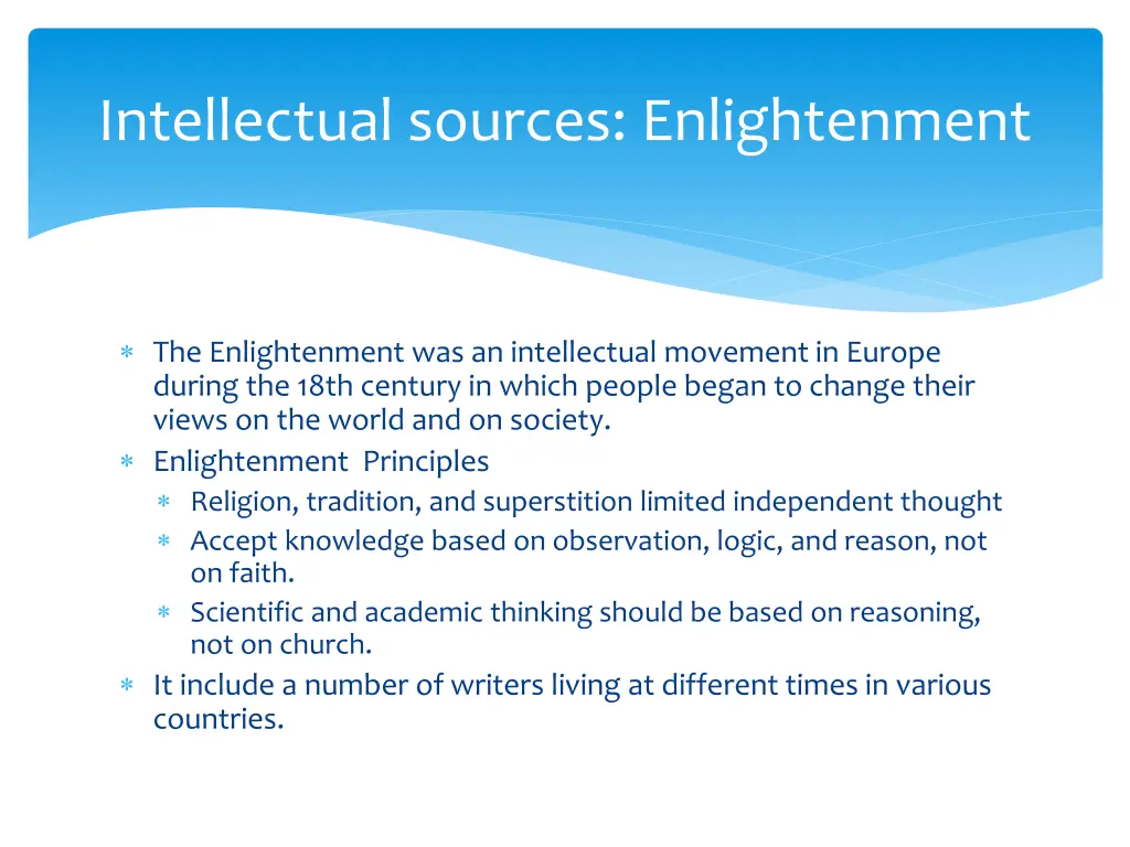 intellectual sources enlightenment