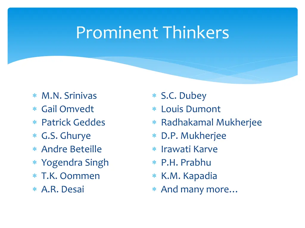 prominent thinkers