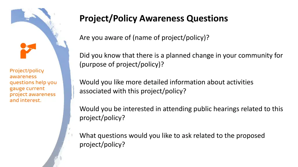 project policy awareness questions