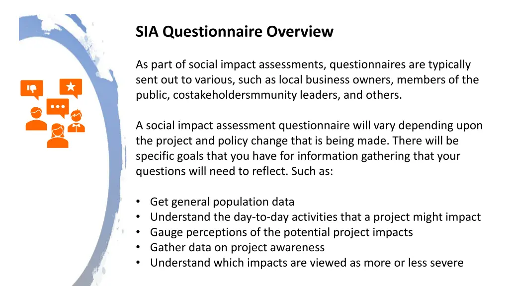 sia questionnaire overview