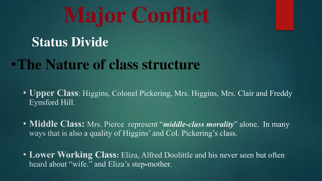 major conflict status divide 1