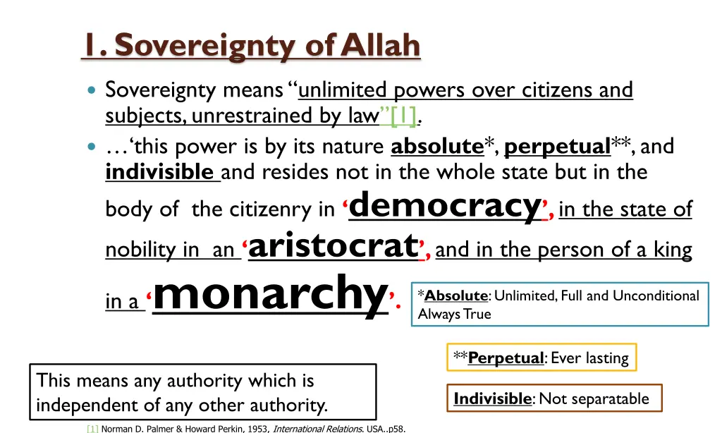 1 sovereignty of allah