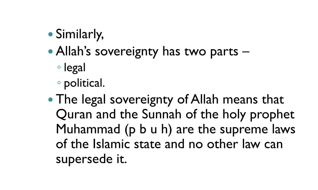 similarly allah s sovereignty has two parts legal