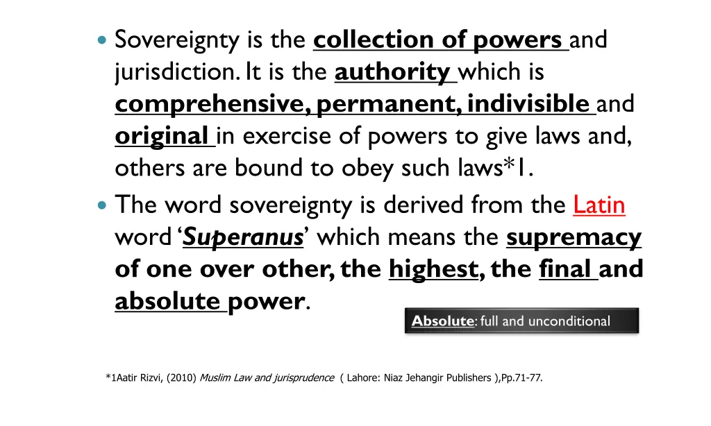 sovereignty is the collection of powers