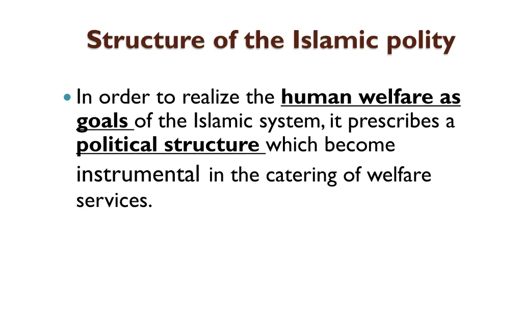 structure of the islamic polity