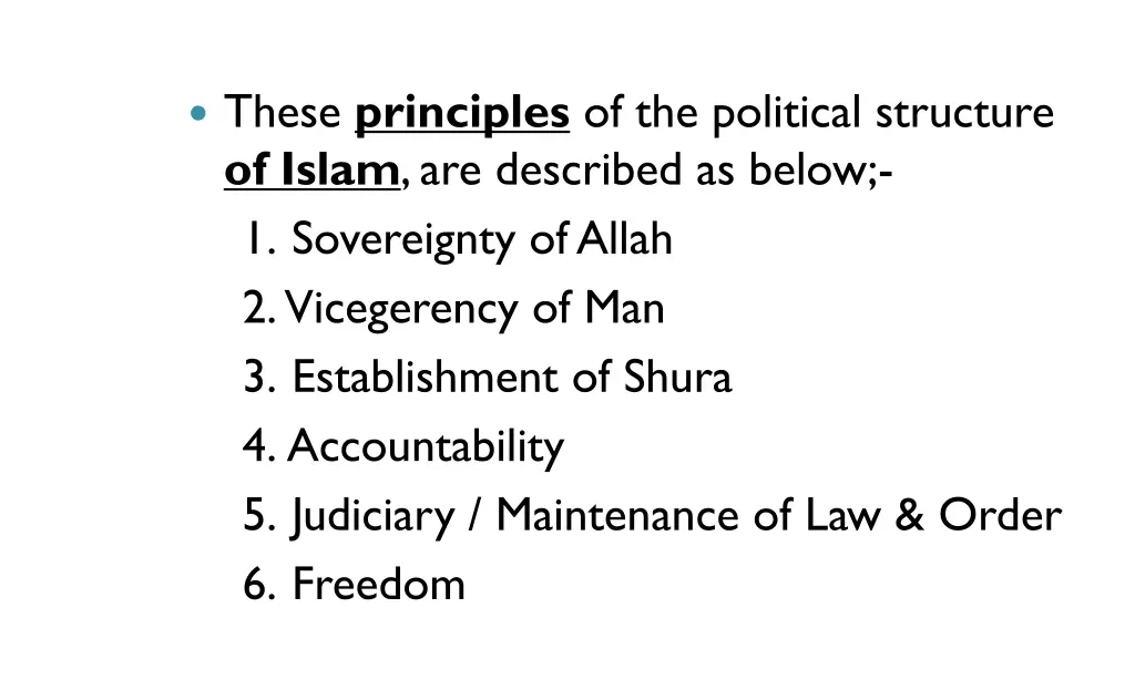 these principles of the political structure