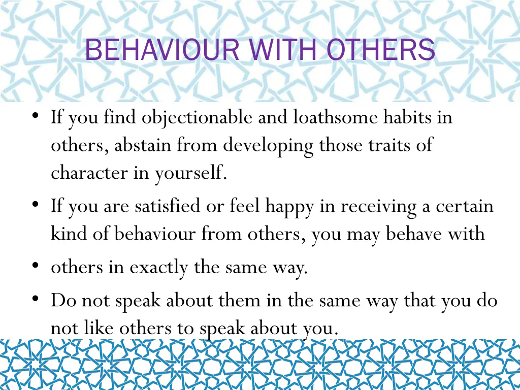 behaviour with others 1