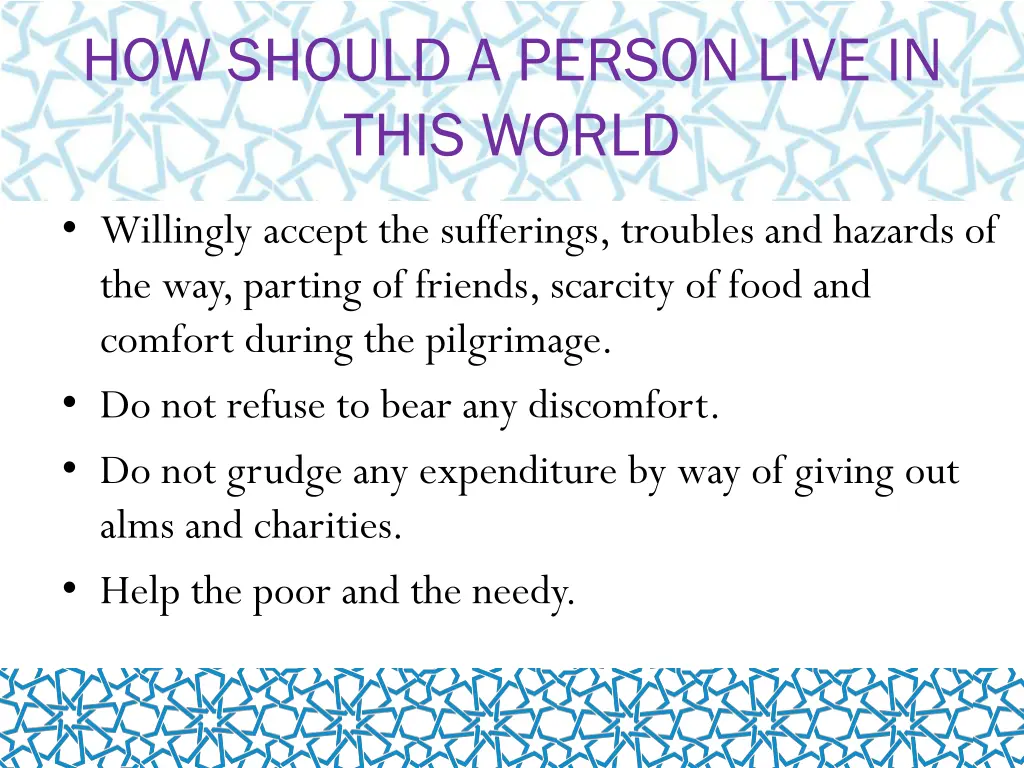 how should a person live in this world 1